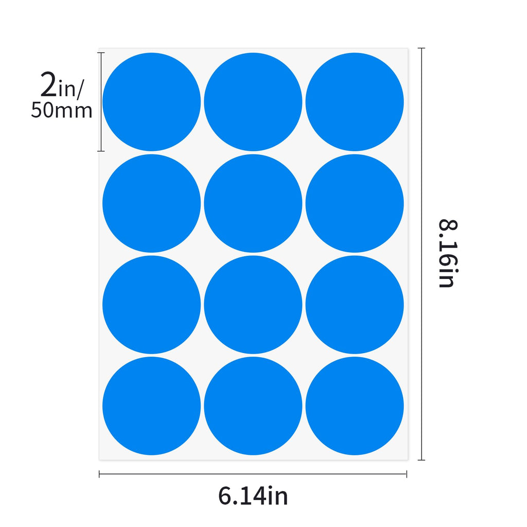 2 Inch Large Colored Dot Stickers Big Removable Circle Labels Multicolored 2 Inch