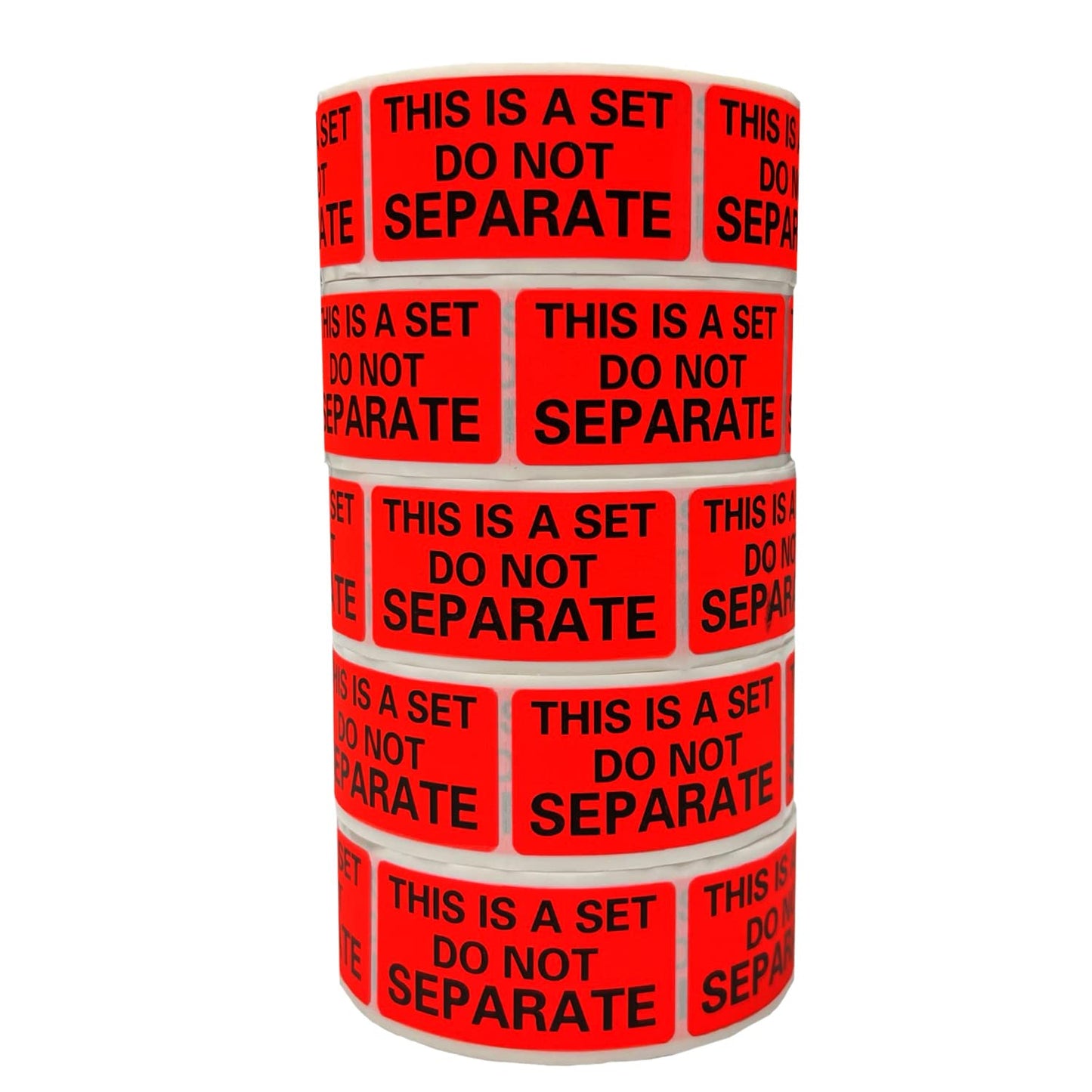 Innovative Haus 5 Rolls/500 Labels (2,500 Total) This is A Set Do Not Separate Stickers. 1" x 2" Self-Adhesive Fluorescent Red. Sold as Set Warning Stickers for Shipping Bundle Sets