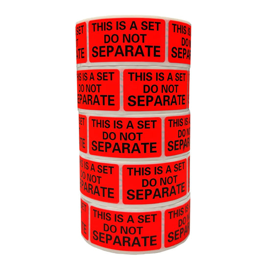 Innovative Haus 5 Rolls/500 Labels (2,500 Total) This is A Set Do Not Separate Stickers. 1" x 2" Self-Adhesive Fluorescent Red. Sold as Set Warning Stickers for Shipping Bundle Sets