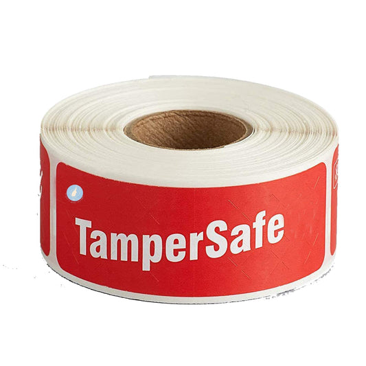 Angel's Peel Lounge Tamper Proof Stickers Roll - Self Adhesive Tape Label Stickers - Easy-to-Apply for Food Labels for delivery of Bags, Cups, Bottles or Boxes – 1x3 Inch – 250 Counts - Red Red Tape