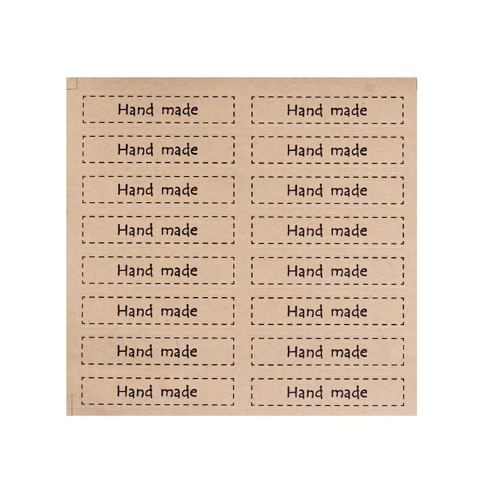 10 Sheets Hand Made Sealing Stickers Adhesive Kraft Paper Label Sticker Hand Made Envelopes Stickers Baking Labels Stickers for Cake Boxes DIY Craft Arts Handmade Baking, 2.75 x 0.59 Inch