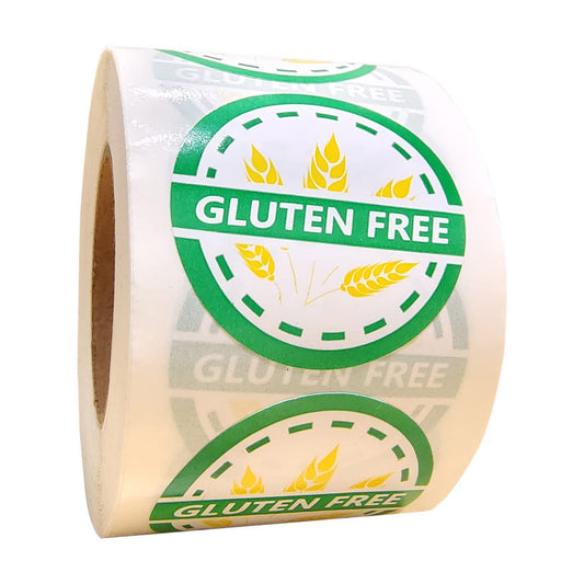 Gluten Free Stickers Gluten Allergic Labels, 1.5" Gluten Contains Warning Allergies Food Rotation Stickers for Food Retail Package,Food,Jars Glass Bottle(500pcs)