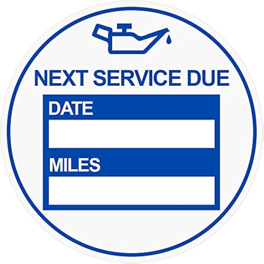 2 inch 60 PCS "Next Service Due" Static Cling Labels Easy Remove Oil Change Stickers - Static Cling Windshield Labels (2 inch Blue)
