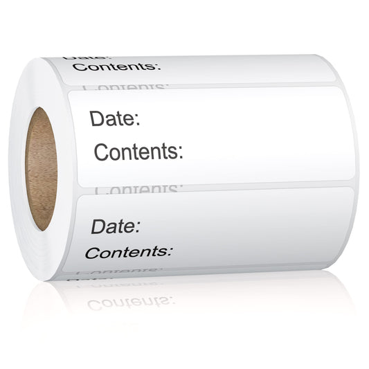 500 Pcs 1" x 3" Freezer Refrigerator Food Labels, Removable Adhesive, Water Oil Resistant, No Residue Food Storage Containers Labels Perfect for Monitoring Your Food in Kitchen Freezer - Black