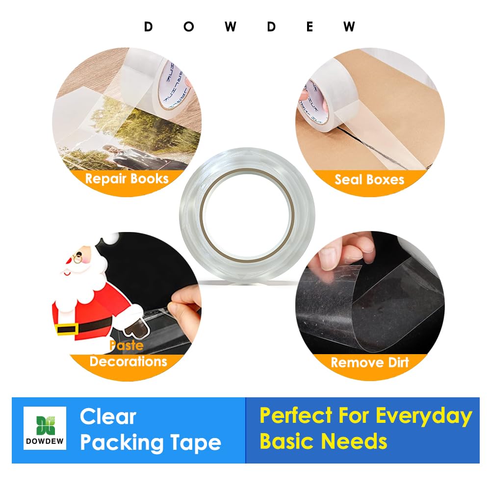 Clear Packing Tape, Heavy Duty Packaging Tape 1.88 inch x 55 Yards Refill Roll for Shipping Mailing Moving [Ultra Strong - Super Thick] (3 Rolls / 165 Total Yards) 3 Rolls / 165 Total Yards