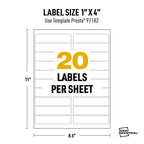 Avery® UltraDuty® GHS Labels, Waterproof, 1 x 4" White Rectangle Labels , 500 Total, Use with Laser Printers 1" X 4" 500 labels