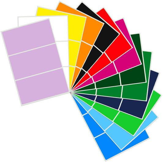 390 Pieces Rectangular Colored Coding Labels Stickers by ELEMGULY,4 x 2 Inch Color- Coding Labels Self Adhesive Solid Colors Tags for Inventory,Office,School and Home Organize(13 Colors)