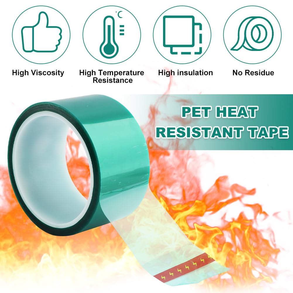 NINEFOX Resin Tape for Epoxy Resin Molding, 2IN W x 108FT L, Thermal Adhesive Tape, High Temperature Resistance Easy Peeling, Epoxy Release Tape for River Tables, Remove Residue
