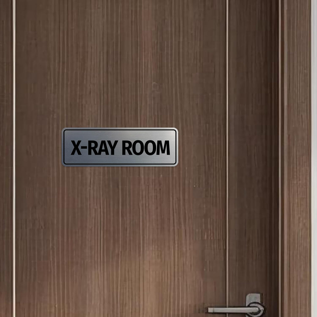 Standard X-Ray Room Sign (Brushed Silver) - Large Brushed Silver 3 x 9" - Large 1 Pack