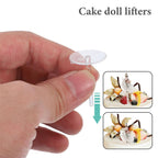 Toyvian 200pcs Clear Cake Topper Stand Base Cake Topper Support Stand Insert for Cupcake Fondant Dollhouse Table Centerpiece Diy Baking Supplies Easy Install and Remove