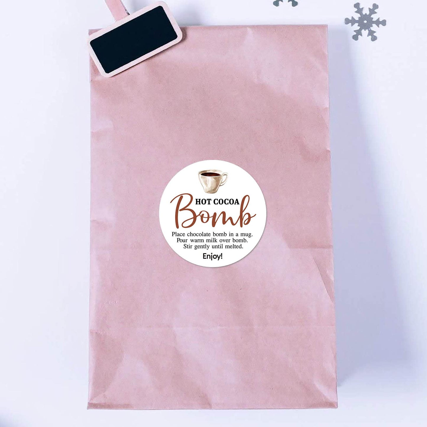 Hot Cocoa Bomb Stickers, 40-Pack 2inch All Occasion Hot Cocoa Bomb Sticker Labels
