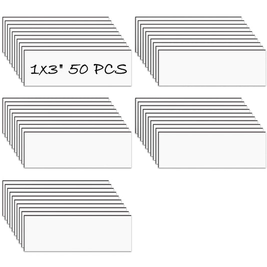 MaxGear Dry Erase Magnetic Labels 1"x3", 50 Pcs White Magnetic Name Tags, Reusabel Magnets Stickers for Classroom, Home, Office, Refrigerator, Locker Shelf