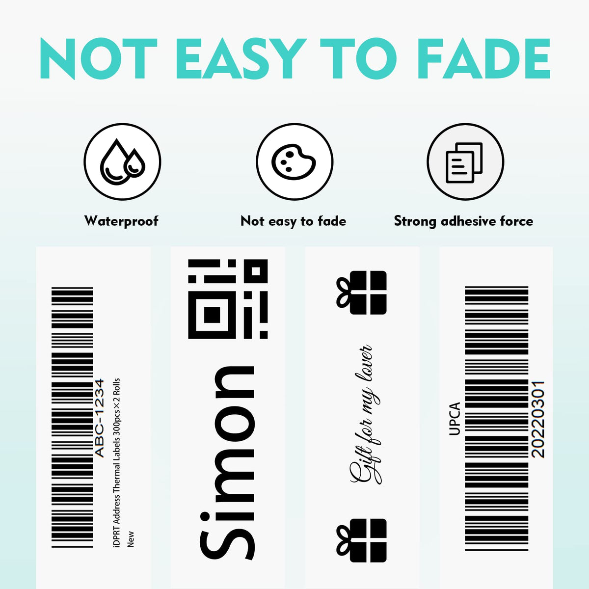 iDPRT thermal mailing address labels on rolls, 30mm x 90mm, barcode and QR code compatible, for thermal label printers.
