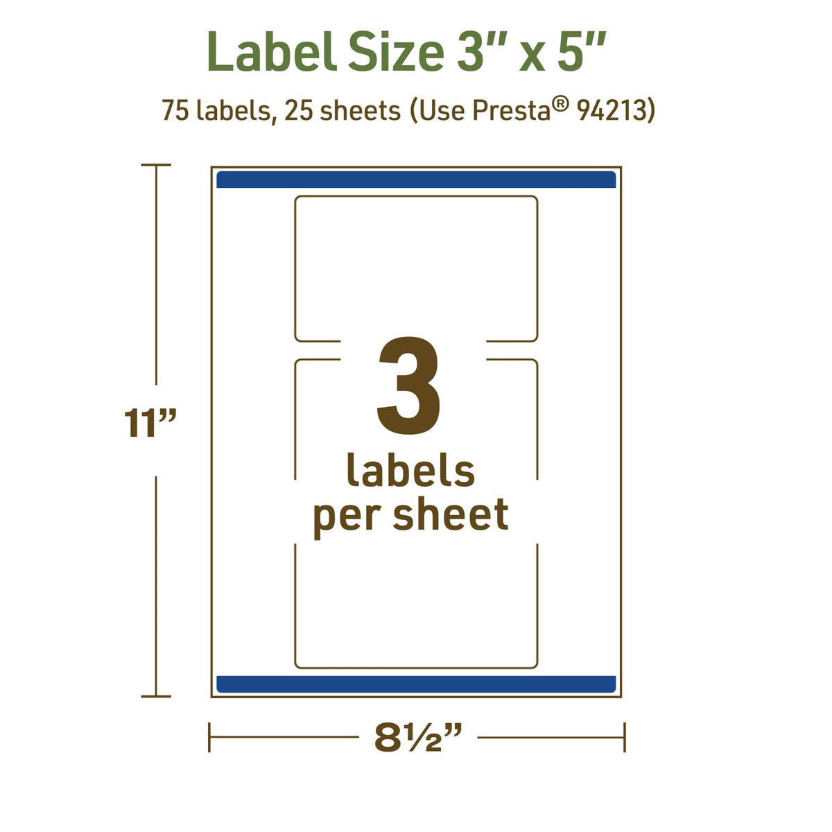 Avery Dissolvable Rectangle Labels, Sure Feed Technology, 3" x 5", Matte White, Print-to-The-Edge, Laser/Inkjet Printable, 75 Labels Total