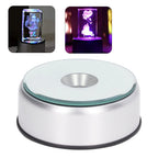 Rotating Display Stand, 360 Degree Light Colorful Crystal Base Cup Turner, Revolving Display Stand, 80 Seconds Per Lap, for Glass Art Gifts