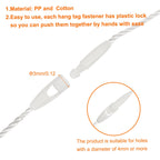 MECCANIXITY Cotton Hang Tag String Snap Lock Pins White 4.7" 100pcs 4.7 inches
