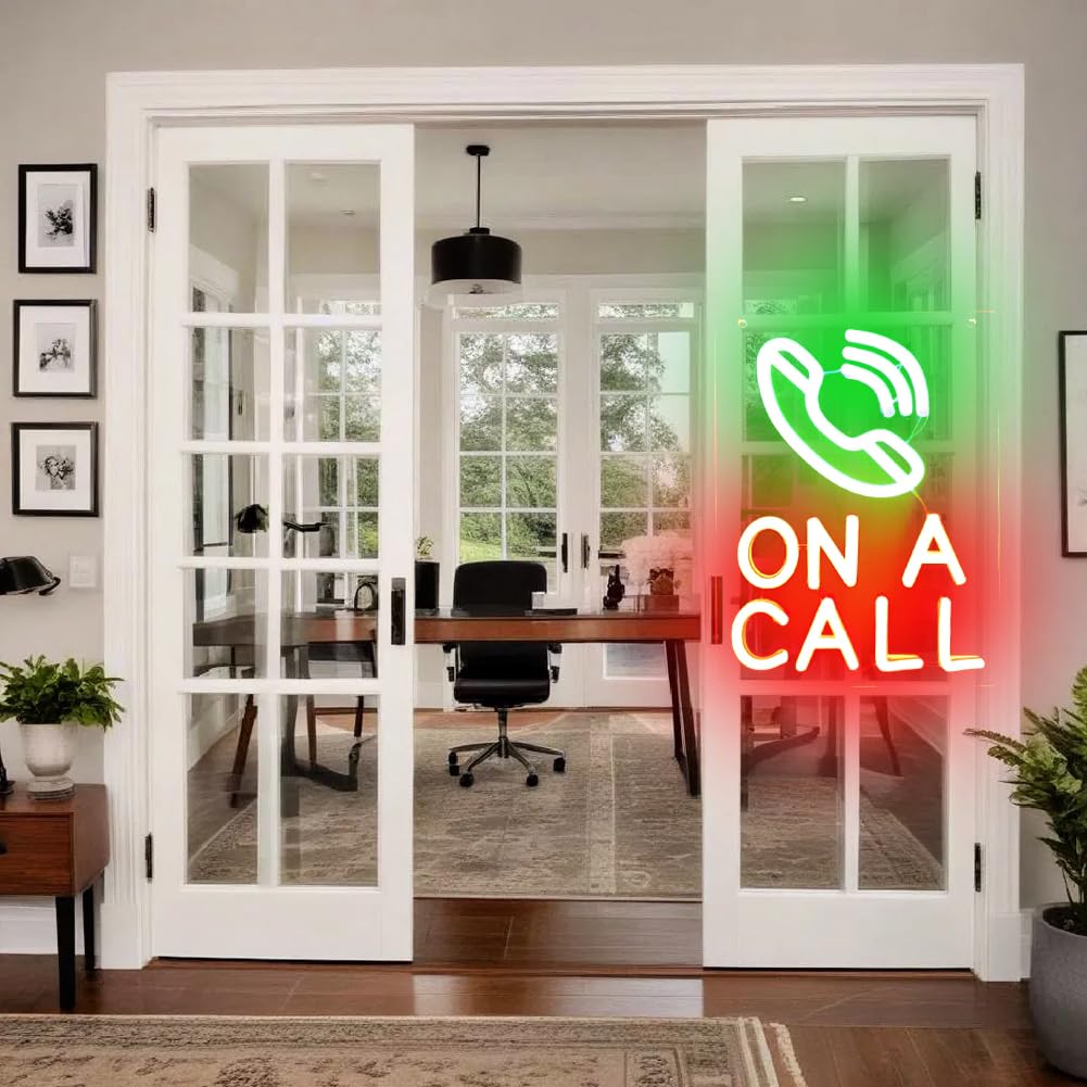 On A Call Neon Sign,On a Call Sign for Office,Do Not Disturb Neon Light Sign for Office Desk,Meeting,Studio,Game Room Decor Gifts ON A CALL +GREEN RED