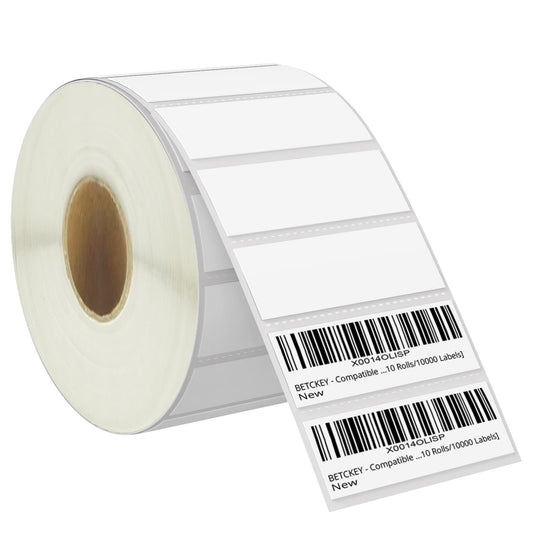 BETCKEY - 3" x 1" (76 mm x 25 mm) UPC Barcode & Address Labels Compatible with Zebra & Rollo Label Printer,Premium Adhesive & Perforated [1 Rolls, 1375 Labels]
