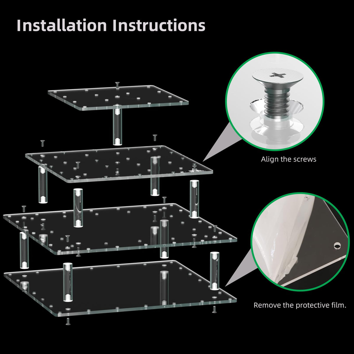 Clear Acrylic Cake Pop Stand Lollipop Display Holder Tower 56 Hole 3 Tiered Candy Tree for Party Decorating Wedding Events Supplies 10 in