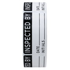 Hybsk White and Black Inspected by Labels for Inventory 1 x 2 Inch Rectangle 500 Adhesive Stickers On A Roll