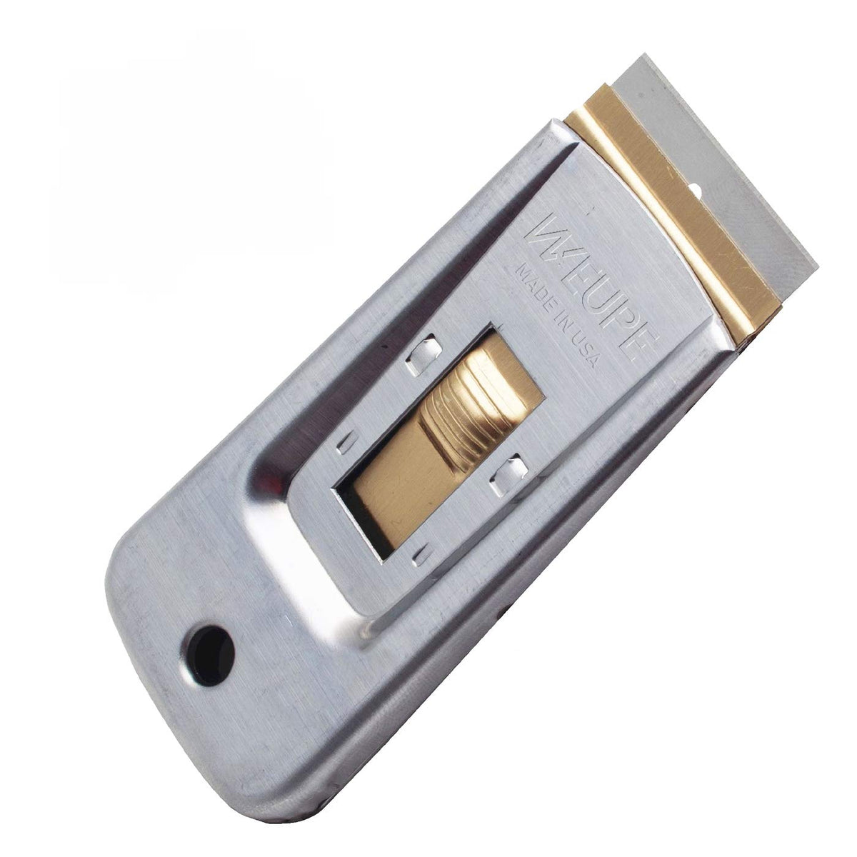 WEUPE razor blade scraper tool with handle, five replaceable blades, ideal for window, glass, paint, decals, and glue removal.