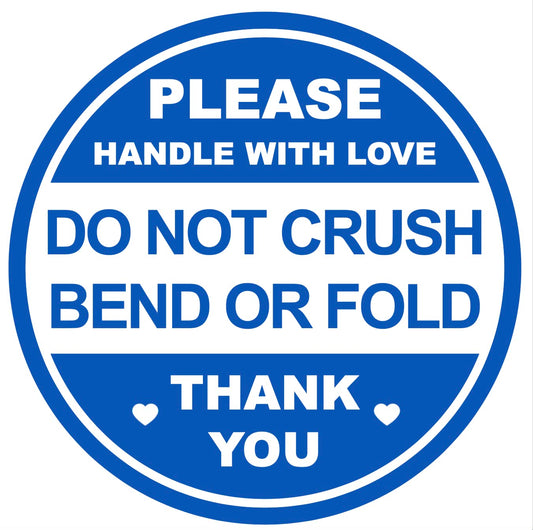 2" 300 PCS Blue Do Not Crush Bend or Fold Handle with Love Labels Stickers Shipping Mailing Cartons Envelops Adhesive Labels
