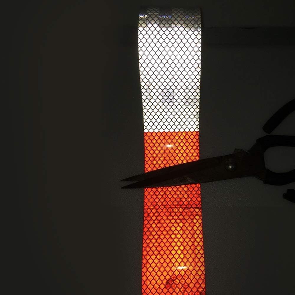 ONTWIE 30ft X 2" Reflective Safety Tape Honeycomb Red/White for Trailers 2 Inch - Reflector Conspicuity Caution Warning Sticker High Intensity Waterproof