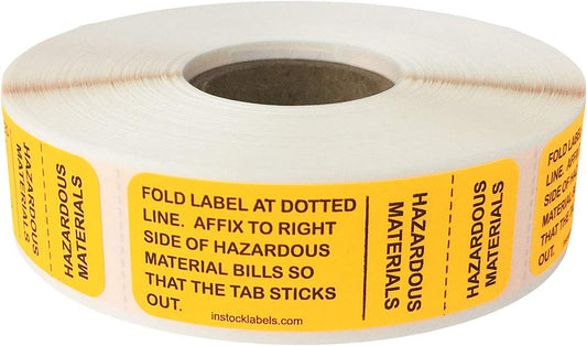 Hazardous Materials Dotted Line Stickers 0.75 x 2 Inch 500 Total Labels
