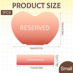 BLMHTWO 3pcs Rose Gold Heart Reserved Signs for Wedding Restaurant (3.94 * 5.5in)