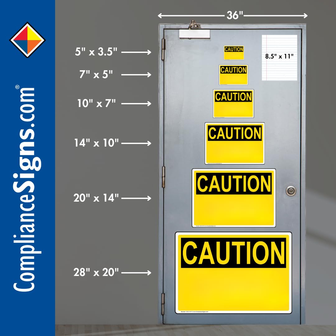 ComplianceSigns.com Main Service Disconnect Located Under Cover Label Decal, 5x3.5 in. 4-Pack Vinyl for Electrical, American Made Safety Signs for the Workplace