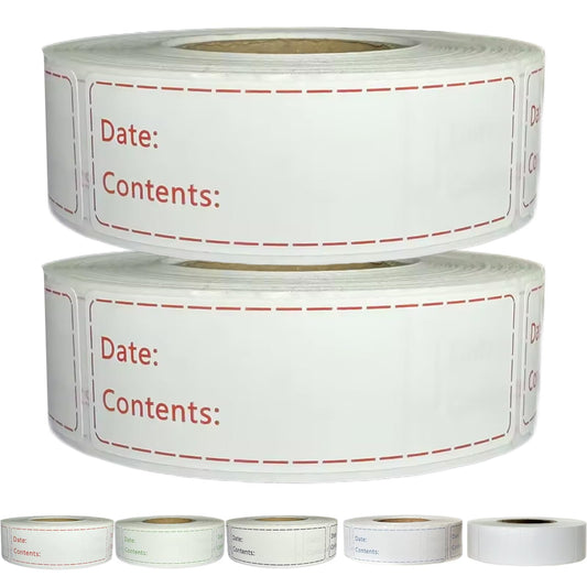1000pcs Freezer Labels,1x3 inch for Food containers,Food Labels Quick and Easy to Remove- Easy to Write on(red) Red