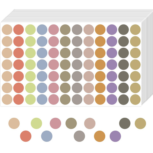 1680 Pcs Colored Dot Stickers 3/4 inch Small Circle Stickers 12 Colors Bulk Dot Markers for Toddler Projects, Kids Classroom Supplies, Price Marking and Garage Sale (Boho) Boho 1680
