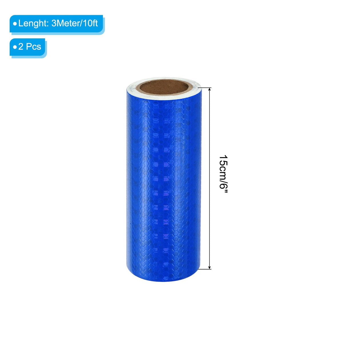 PATIKIL Reflective Tape, 2 Rolls 6 Inch x 10 FT Waterproof High Visibility Self-Adhesive Warning Safety Tape Reflective Stickers External Accessories for Cars Trucks, Blue