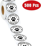 500 Pet Black Footprints Thank You Labels per Roll,Puppy Paw Stickers for Cookie Bag,Gift Box (Pack of 2) small (Pack of 2)