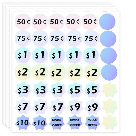 Garage Sale Stickers,3/4"" Small Yard Sale Stickers,1680 Pcs Garage Sale Price Stickers,Gradient Color Flea Market Pricing Stickers for Retail
