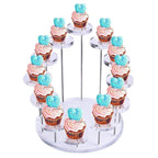 Cupcake Stand Acrylic Display Stand for Jewelry/Cake Transparent Dessert Rack Wedding Birthday Party Decoration Tools (white,12circles) white 12circles