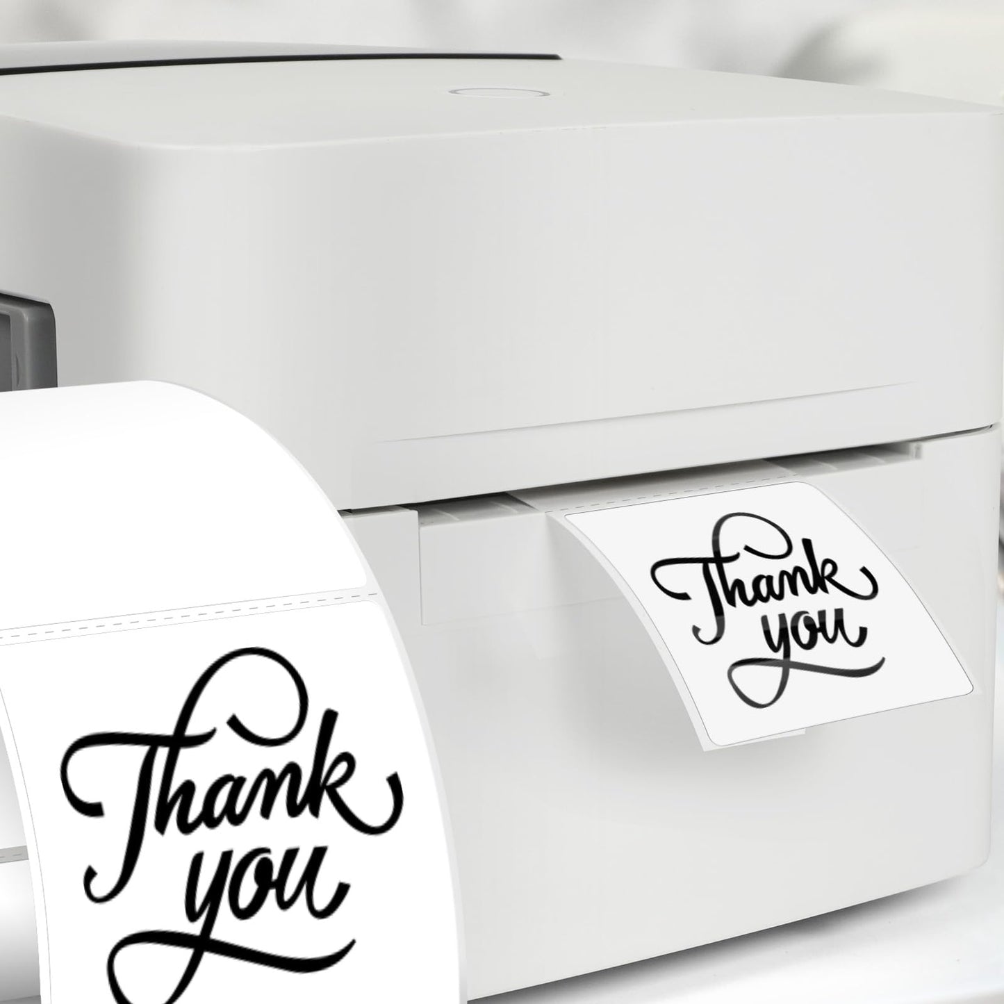 White Thermal Labels 2 × 2 Inch Vinyl Rectangular Waterproof Direct Printer Sticker Self-Adhesive Perforated Name Tag for Logo DIY QR Design Office Address 500 PCS White