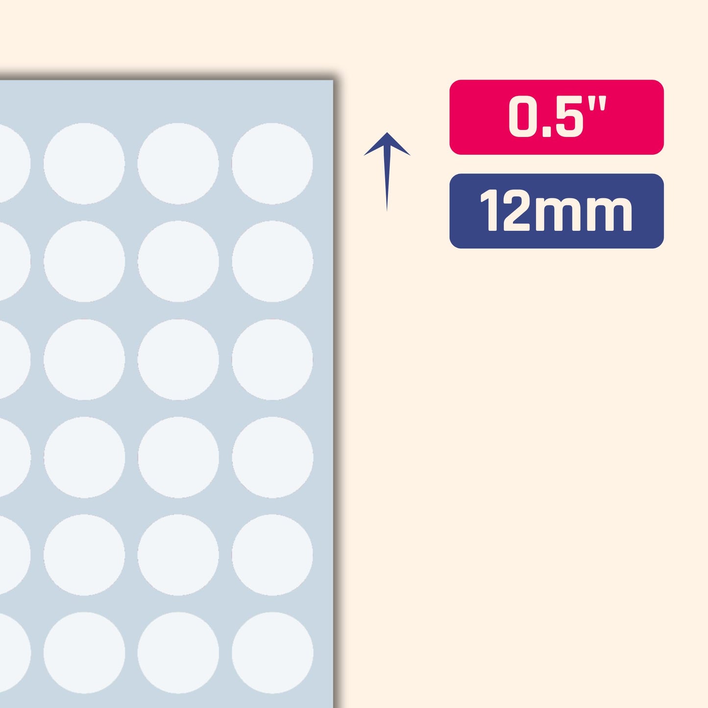 3000 Pieces, 1/2 inch - White Dot Stickers, Small Round Circle Dots Labels 3000 Pieces