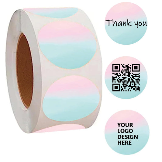 500 Pcs Colorful Direct Thermal Labels 2 Inch Gradual Change Round Circle Color-Code Dot Labels for Business, Name Tag, Color Coding, Address