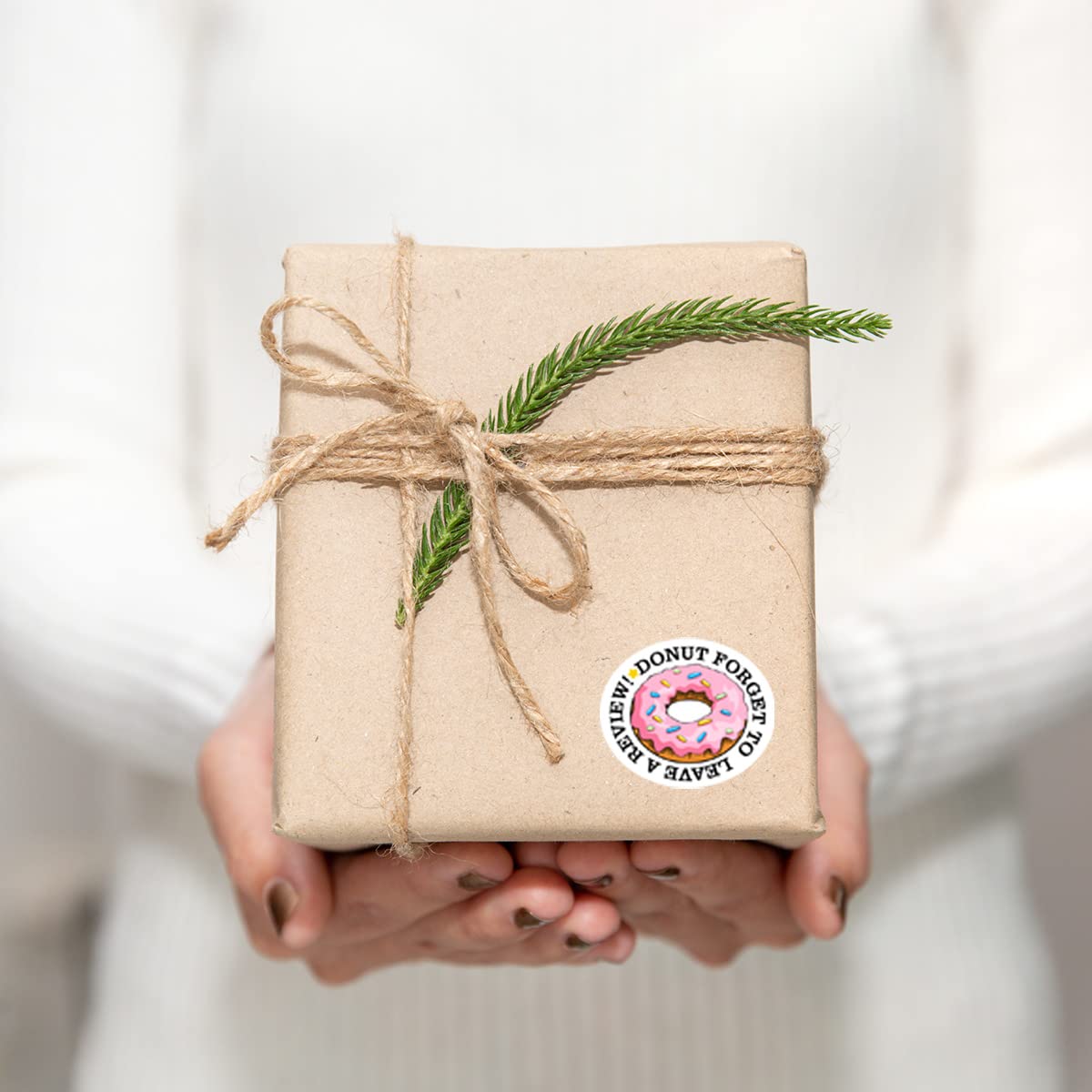 Cute Leave a Review Stickers,Funny Doughnut Forget to Leave A Review Sticker for Small Business Mail Envelopes Shipping Package Packaging 500 PCS Donut forget