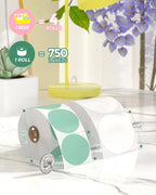 2" Pink Thermal Labels 4 Rolls-3,000 Labels+2" Shell Texture Round Thermal Labels 500 Labels/Roll