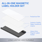 100 Pack Magnetic C Channel Label Holders for Metal Shelves