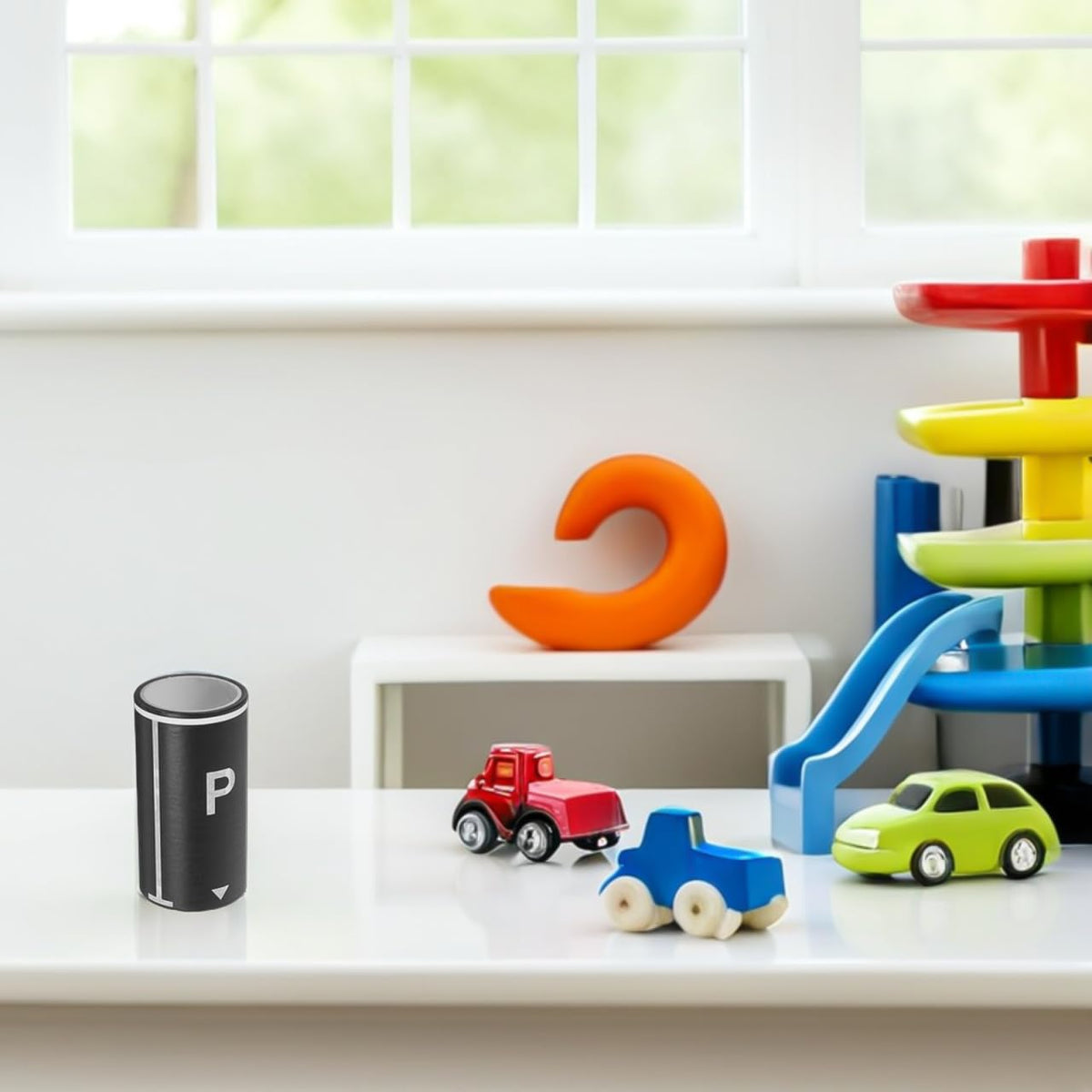 jojofuny Miniature Parking Lot Tape 1 Roll Adhesive Parking Space Tape for Kids DIY Micro Lot Design Prop Includes Traffic Signs and Road Markings Enhances Creativity and Family Interaction