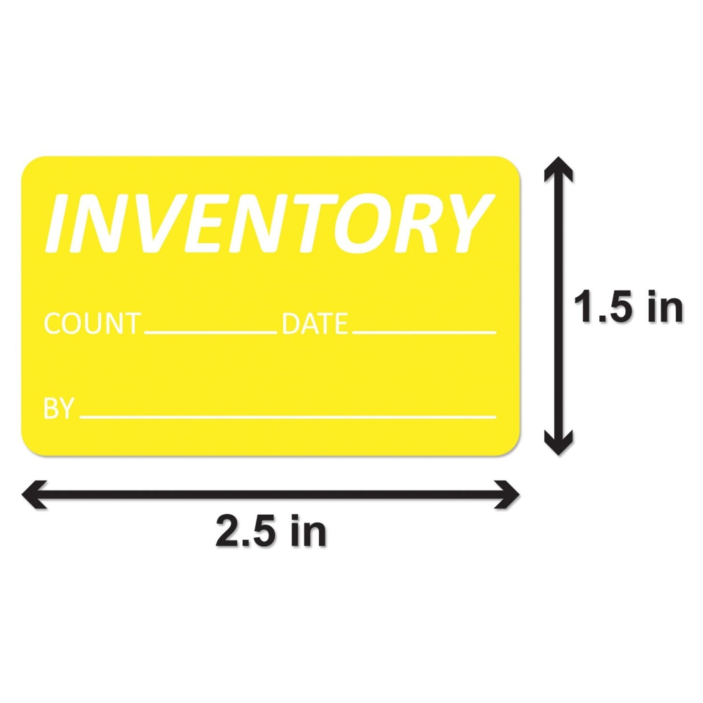 Inventory Labels (2.5 x 1.5 inch, Bright Yellow - 300 Labels) Inventory Count Writable Stickers for Inventory Management or Inventory Control