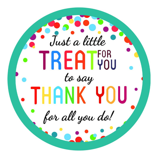 120 Pcs Thank You Stickers, 2 Inch Colored Dot Teacher Appreciation Stickers, Small Business & Gift Wrapping Labels 120 PCS