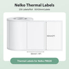 Thermal Labels for Nelko PM220 Label Maker, 2'' x 1.18'' (50x30mm) Thermal Sticker Label, Waterproof, Multi-Purpose Label Tape, 3 Roll of 230 Self-Adhesive Thermal Paper (White) 690