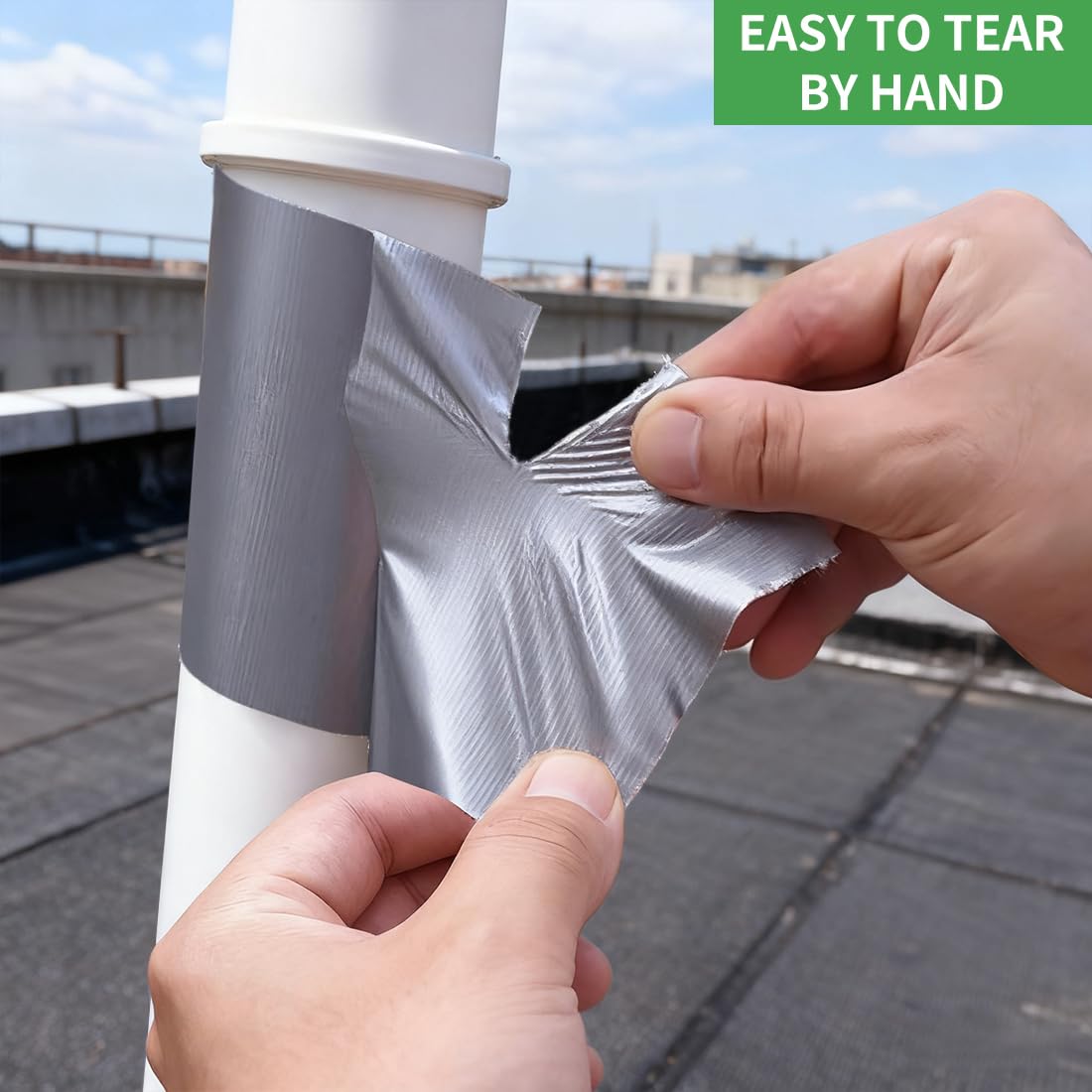 Duct Tape Heavy Duty Waterproof, Strong Adhesive Silver Duct Tape Bulk for Indoor Outdoor Repairs, DIY Work, Tear by Hand (Black + Silver + White 3 Pack, 2 Inch x 33 Yards Total) Black + Silver + White 3 Pack