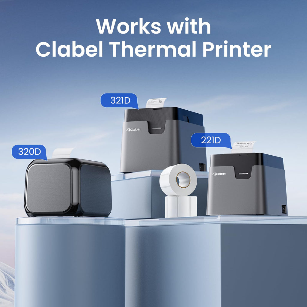 CLABEL 1.57"x1.18" Label Maker Tape 221D 320D Label Print Paper Standard Laminated Office Oil Proof Tearproof Labeling Tape for Home Office Address Warehouse (800 Labels/Roll,1 Roll) 1.57"x1.18"(40x30mm）Upgraded