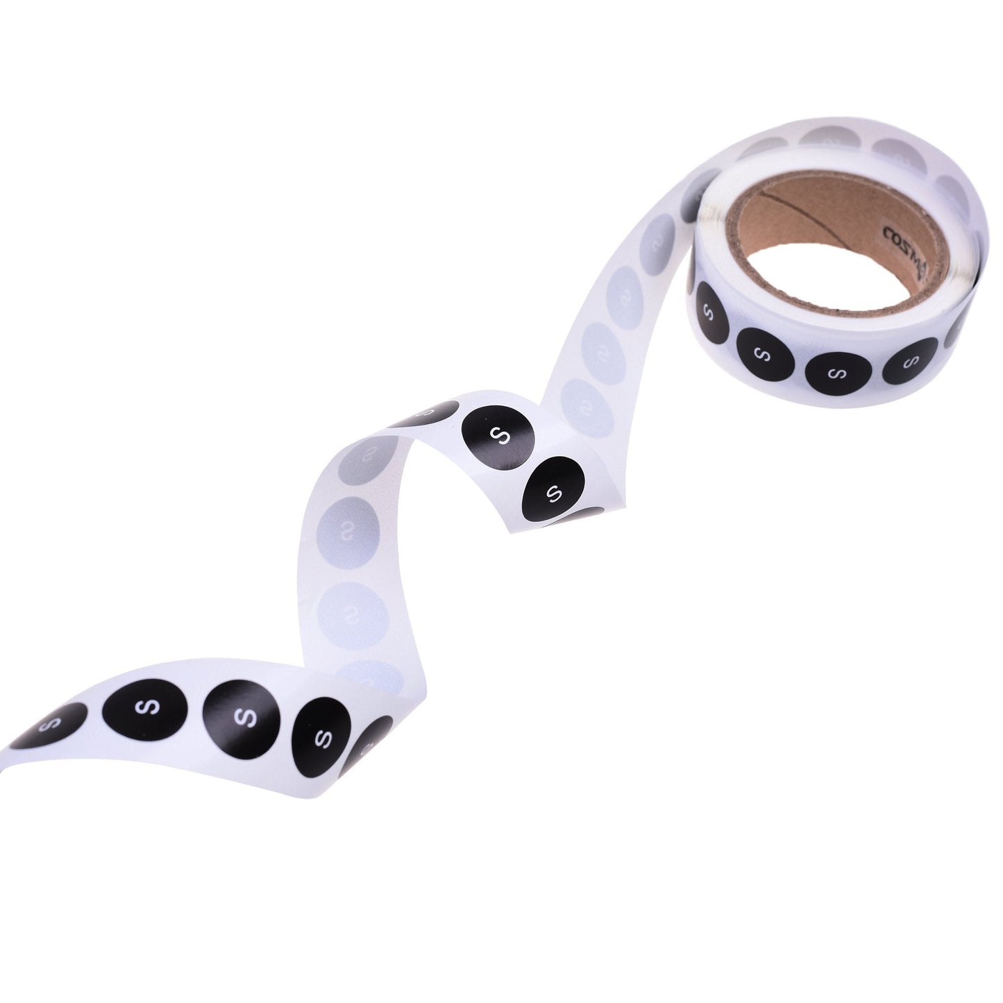COSMOS Round Clothing Size Stickers Adhesive Labels, 500 Pcs ((S) Label) (S) Label