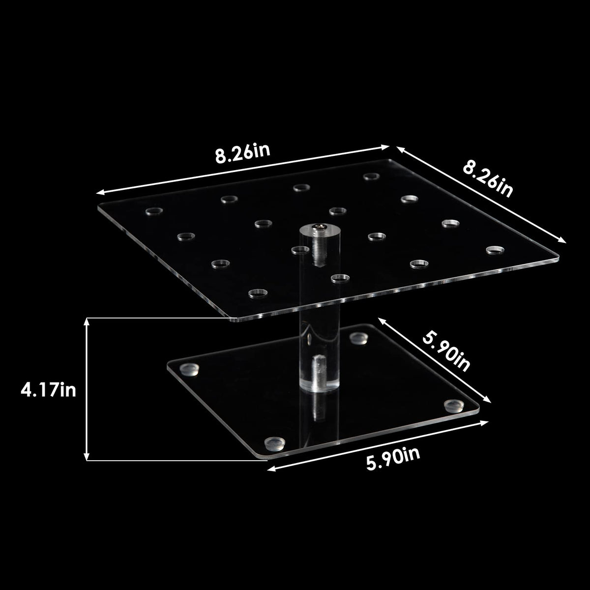 Clear Acrylic 16 Holes Push Pop Cake Stand Shooter Stand for party, wedding, bakery (7.87'' of length) (16 Hole-Square) 16 Hole-Square